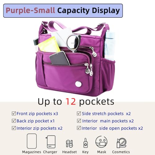 Women Shoulder Handbag Roomy Multiple Pockets Bag Ladies Crossbody Purse Fashion Tote Top Handle Satchel