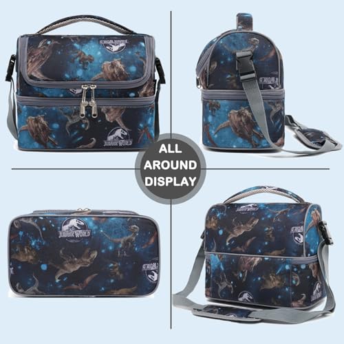 Double Decker Cooler Insulated Lunch Bag Large Tote for Boys