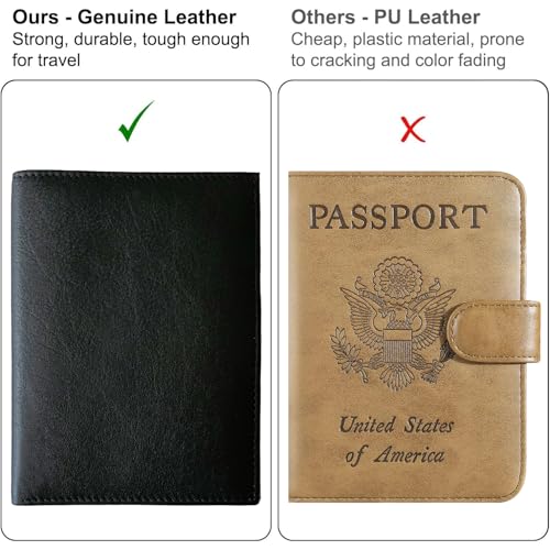 Deluxe Personalized Monogrammed Black Leather RFID Passport Wallet