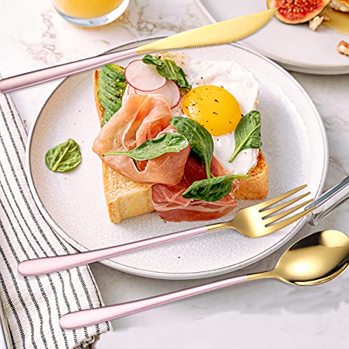 6 Pieces 18 8 Stainless Steel Flatware Set Portable Reusable Cutlery Set Travel Utensils Set Including Chopsticks Knife Fork Spoon Straws Cleaning Brush Dishwasher Safe (6 Count)