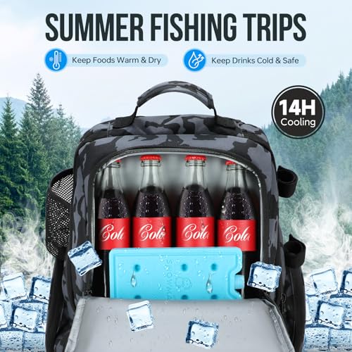 Fishing Backpack with Rod Holders & Cooler