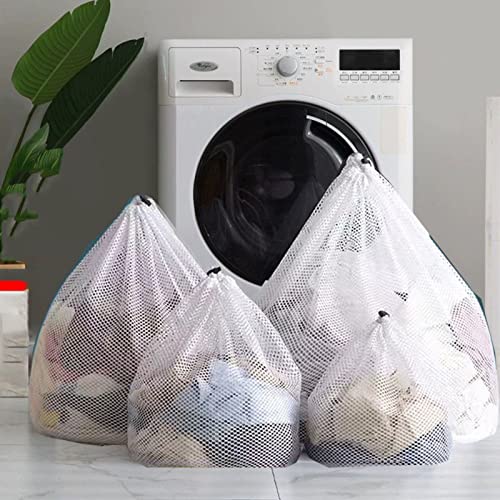 4Pcs Mesh Laundry Bags Washing Machine Mesh Wash Bags for Clothes (4 Count)