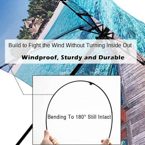 Compact Reverse Folding Umbrella Auto Windproof Travel Umbrella