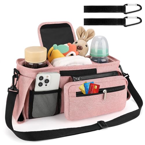 Universal Stroller Organizer with Insulated Cup Holder