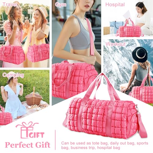 Quilted Travel Duffle Bag Gym Bag for Women