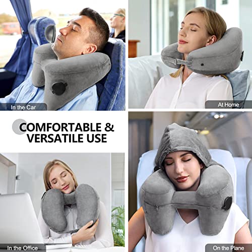 Travel Neck Pillow for Airplane Pillow Comfortably Supports Head