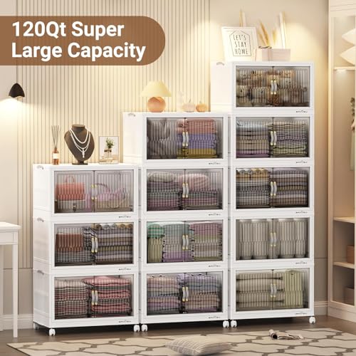 480Qt Stackable Storage Bins with Lids (4 Count)