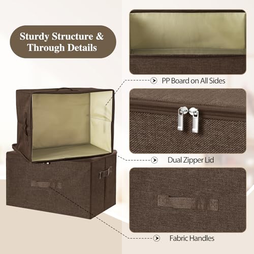 Fabric Storage Bins with Zipper Lids (2 Count)