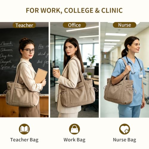 Oversized Work Tote Bag for Women with 40oz Cup Holder