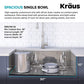 KWU110-32-100-100MB, Kore Workstation 32-inch Undermount 16 Gauge Single Bowl Stainless Steel Kitchen Sink with WasteGuard 1 HP Continuous Feed Garbage Disposal