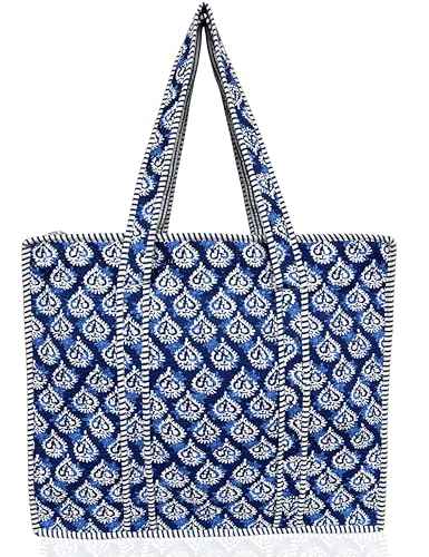 100% Cotton Quilted Tote Bag For Women