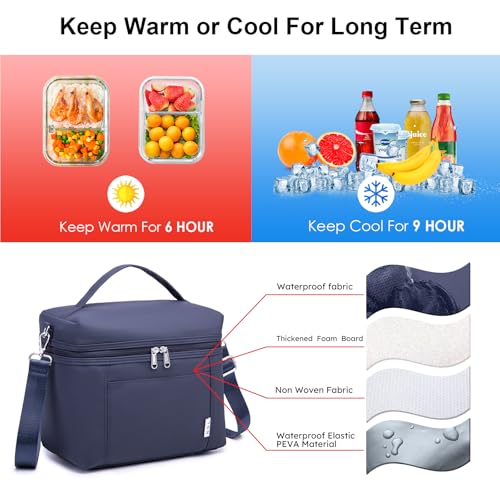 NOL 8L Insulated Lunch Bags for Women Cooler Bag Lightweight Nylon Waterproof Lunch Box For Work