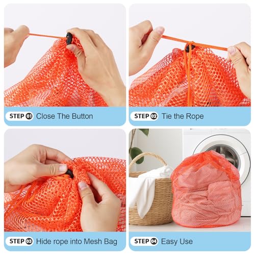 3Pcs Mesh Laundry Bags Washing Machine Mesh Wash Bags Jumbo for Delicates Clothes (3 Count)