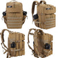 Military Tactical Backpack for Men and Women 45L Army 3 Days Assault Pack Bag Large Rucksack with Molle System Tan