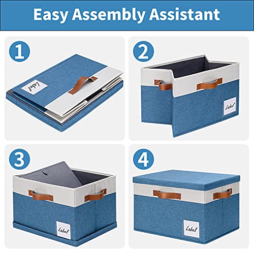 Fabric Storage Bins with Lid 6 Pack