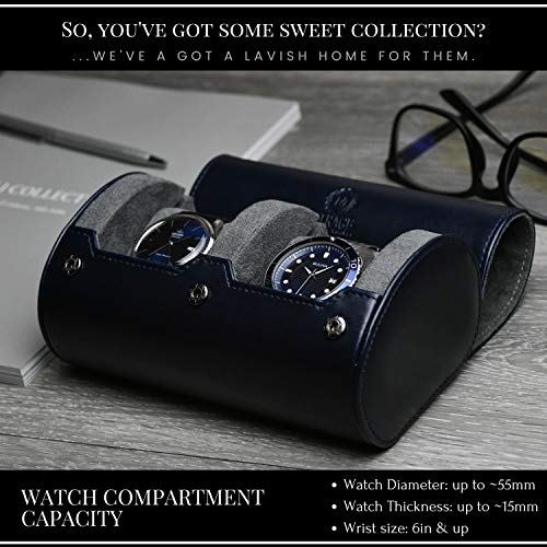 Watch Travel Case for Men Watch Roll for Travel Organizer and Display Watch Case (6 Count)