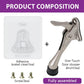 Door Stopper with Adhesive Bracket Stickers, No Drilling or Tools Needed, Available for All Doors, Door Holder, Heavy Door Stop, KickDown Door Stoppers by HASHI (Satin Nickel/Bracket 4pack)