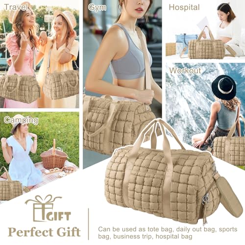 Quilted Travel Duffle Bag Gym Bag for Women