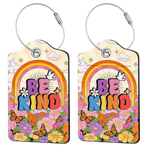 2 Pcs Rainbow Luggage Tags for Suitcase (2 Count)