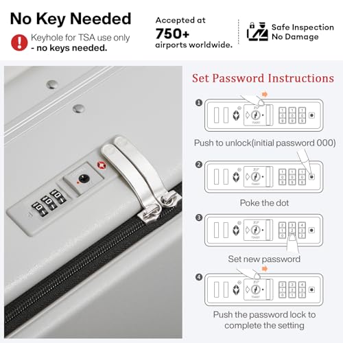 17x14x9 Carry On Luggage Underseat PC Hard Shell Suitcase Top Opening Aluminum Frame Travel Suitcases with Wheels