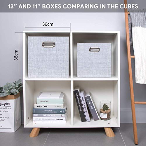 3X Thicker Fabric Storage Cubes 13 inch Collapsible Storage Bins for Organization (4 Count)