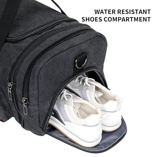 Canvas Duffle Bag for Men Expandable Convertible Travel Gym Duffel