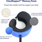 C CUSHION LAB Travel Pillow, Award-Winning Patented Ergonomic Design for Chin & Neck Support Memory Foam Neck Pillow, Compact Airplane Pillow for Traveling, Flight, Car (Cobalt Blue, Large)