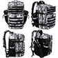 Military Tactical Backpack for Men and Women 45L Army 3 Days Assault Pack Bag Large Rucksack with Molle System Black and white