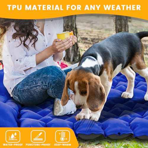 4 Inch Camping Sleeping Pad with Foot Pump and Pillow