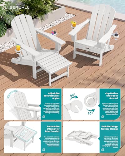 HDPE Folding Adjustable Adirondack Chair with Footrest