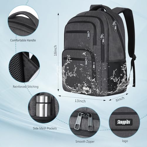Backpck for Men Women School Backpack for Boys Teens 15.6 inch Laptop Back Pack with Reinforced Straps Bookbag for College High Middle SchoolBusiness Work Mochilas Black
