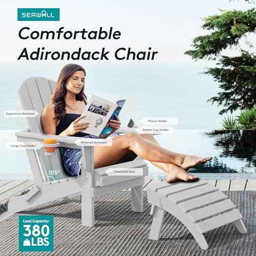Outdoor Adirondack Chair Set of 2 with Cup Holders (2 Count)