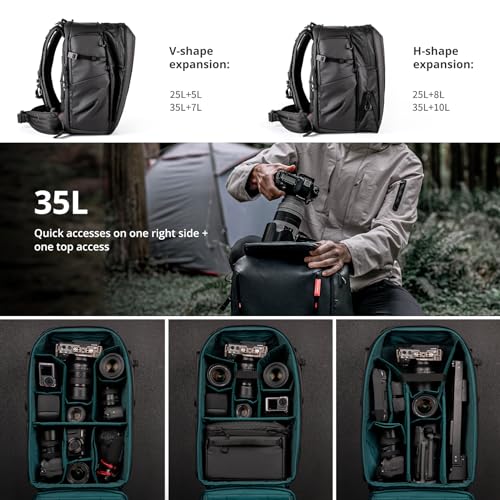 OneMo 2 35L 45L Camera Backpack with Shoulder Bag for 17" Laptop