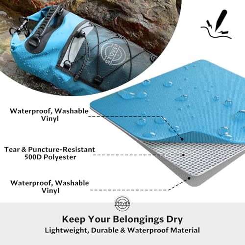 5/10/25/30/40L Waterproof Dry Backpack & Phone Case- Large Floating Dry Bag for Kayaking, Travel, Hiking, Fishing, Camping, Motorcycles & Beach, Heavy-Duty Roll Top Men/Women (Blue)