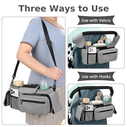 Universal Stroller Organizer with Insulated Cup Holder