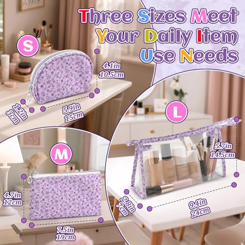 3 Pieces Purple Makeup Bags (3 Count)