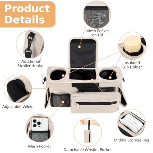 Universal Stroller Organizer with Insulated Cup Holder