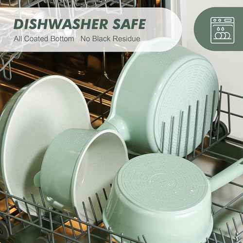 Ceramic Nonstick Saucepan with Lid 2.0QT