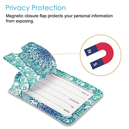 Luggage Tags Privacy Cover ID Label for Travel Bag Suitcase (2 Count)