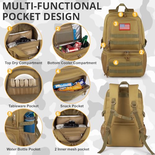 Tactical Double Deck Cooler Backpack for Men