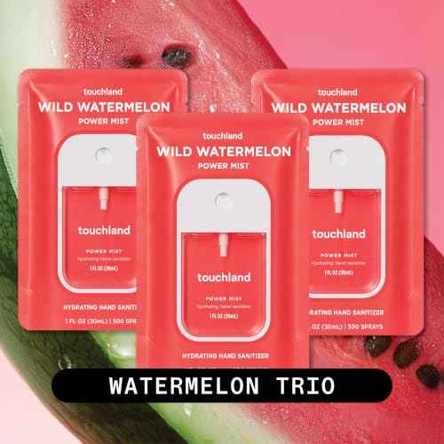 Wild Watermelon Hydrating Hand Sanitizer Spray 3 Pack Travel Size (3 Fl Oz)