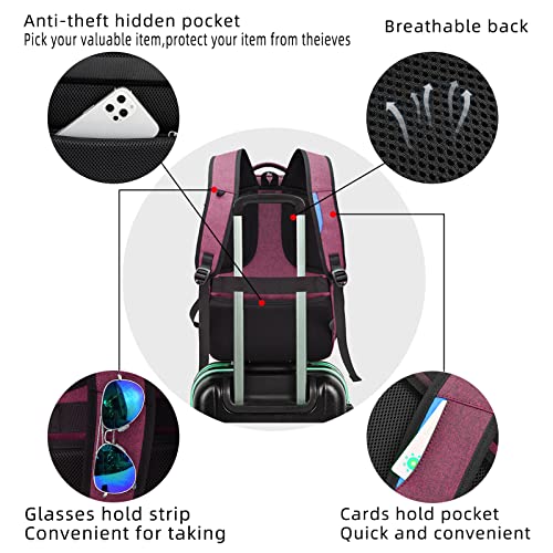 17 Inch Laptop Backpack for Travel Water Resistant College Backpack for Women Laptop Bag with USB Charging Port Work Backpack
