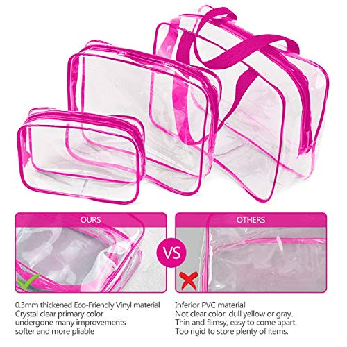 5Pcs Crystal Clear PVC Travel Toiletry Bag Kit for Women Men