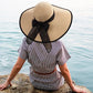 Womens Bowknot Straw Hat Foldable Beach Sun Hat Roll up UPF 54+