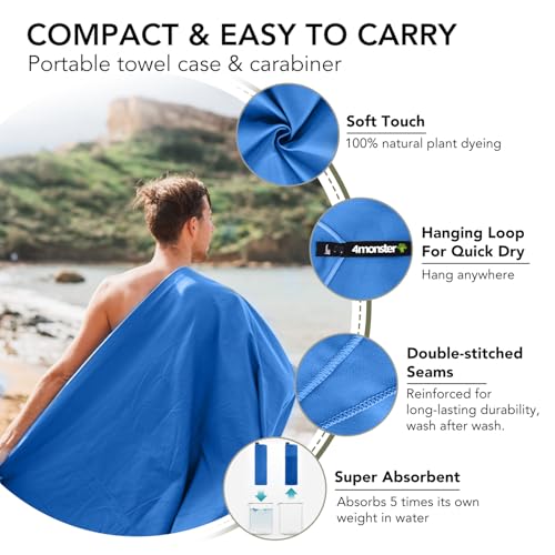 Quick Dry Travel Towel with Case & Carabiner