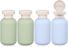 ASEVAT 3.4 oz/4 Pack Travel Bottles for Toiletries, Small Travel Shampoo and Conditioner Bottles, Refillable Containers Leak Proof, Plastic Squeeze Bottles with Flip Cap, green+blue