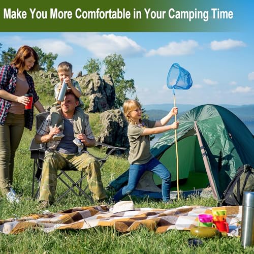 Folding Camping Chair Mesh Back Portable Breathable Outdoor Chairs with Carry Bag & Cup Holder for Camping