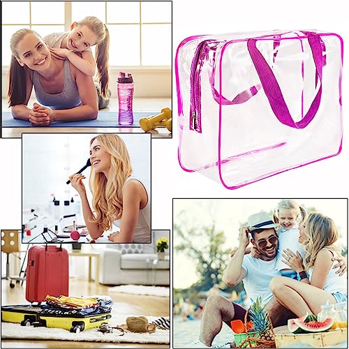2Pcs Crystal Clear PVC Travel Toiletry Bag Kit for Women Men (2 Count)