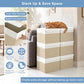 Large 17" 42 Quarts Collapsible Stackable Storage Bins with Lids [3 (3 Count)