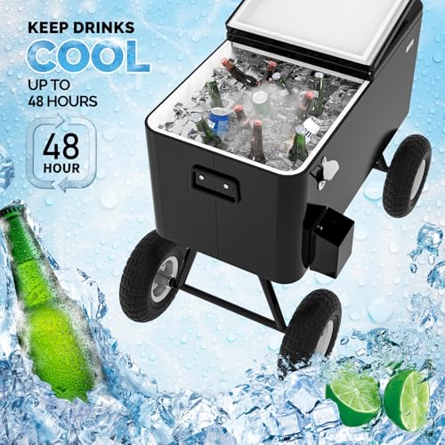 80 Quart Wagon Rolling Cooler Ice Chest